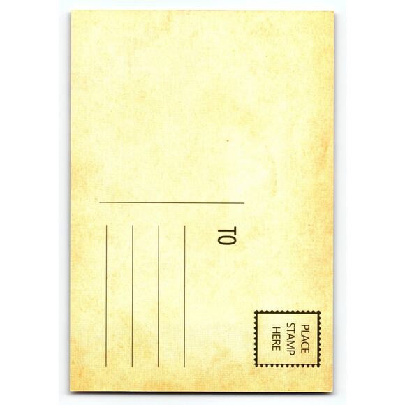 Vintage Halloween Postcard with Skull, Pumpkin & Haunted House Scene - Picture 2 of 2